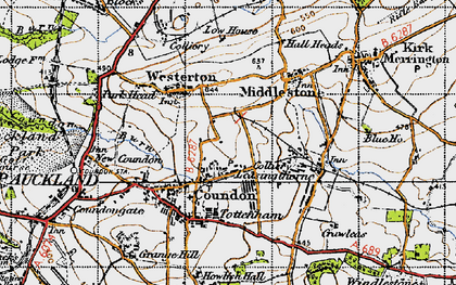 Old map of Leeholme in 1947