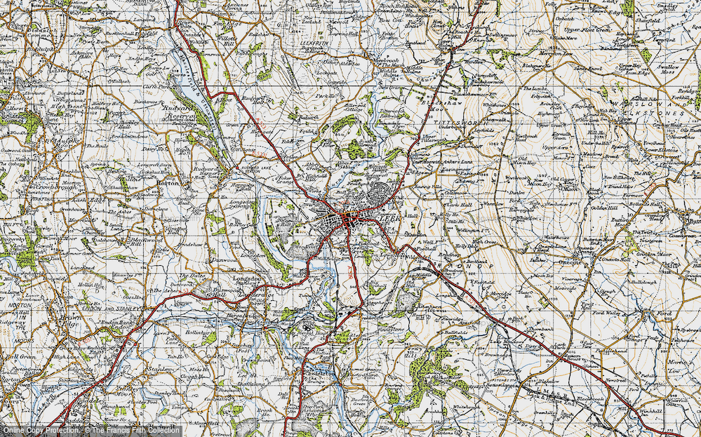 Old Map of Leek, 1947 in 1947