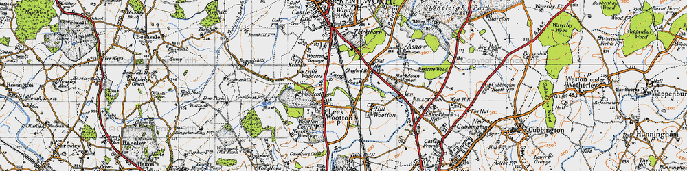 Old map of Leek Wootton in 1946