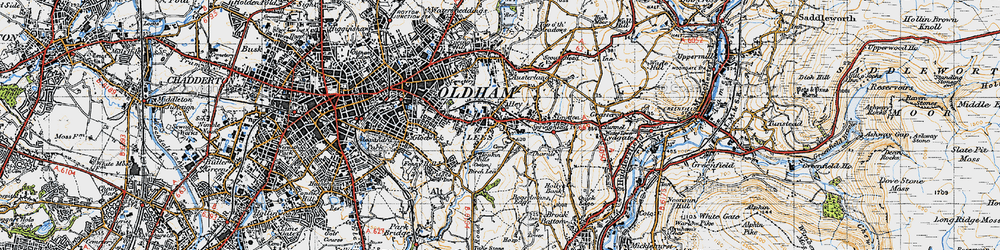Old map of Lees in 1947