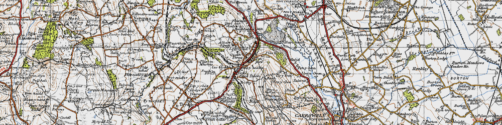 Old map of Leeswood in 1947