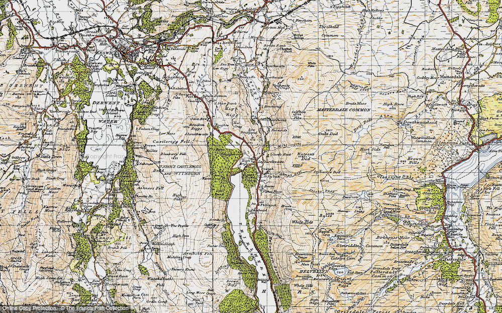 Old Map of Historic Map covering Beckthorns in 1947