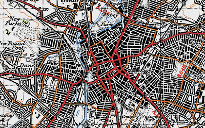 Old map of Leicester in 1946