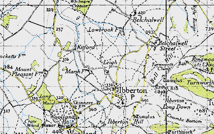 Old map of Leigh in 1945