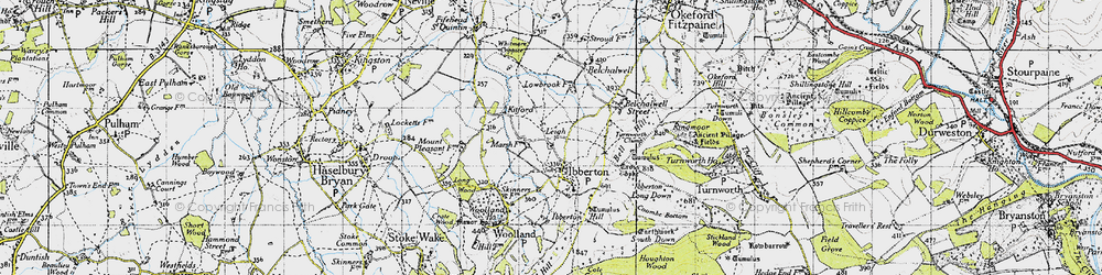 Old map of Leigh in 1945