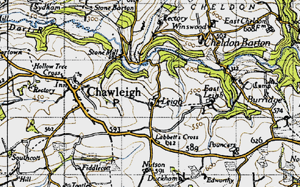 Old map of Leigh in 1946