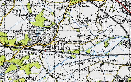 Old map of Leigh in 1946