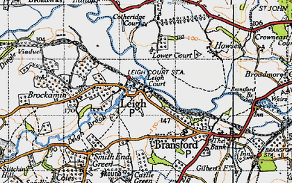 Old map of Leigh in 1947