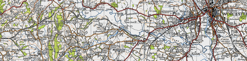 Old map of Tithe Barn in 1947