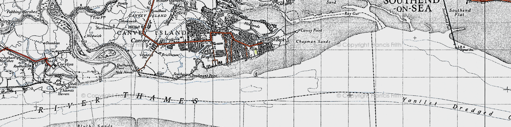 Old map of Leigh Middle in 1946