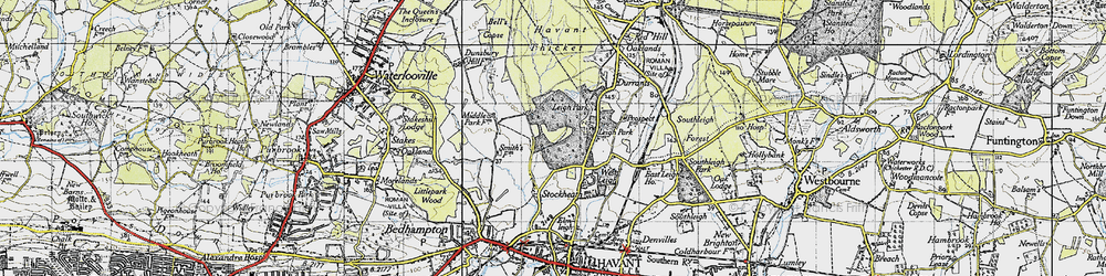 Old map of Leigh Park in 1945