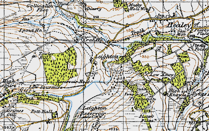 Old map of Arnagill Crags in 1947