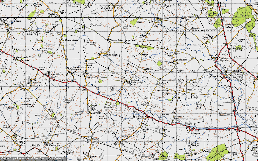 Old Map of Leighton Bromswold, 1946 in 1946