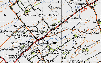 Old map of Langrig in 1947