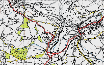 Old map of Lelant Saltings Sta in 1946