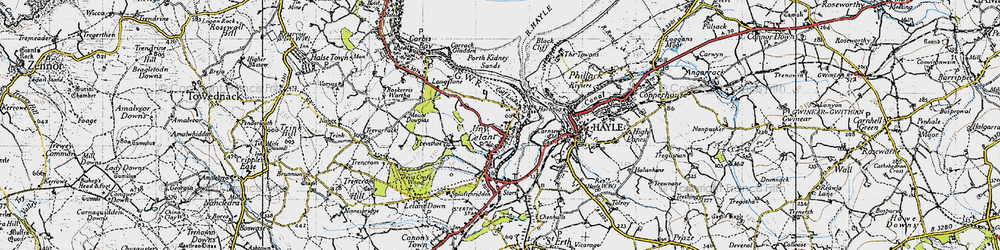 Old map of Lelant Saltings Sta in 1946