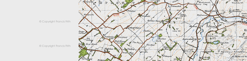 Old map of Black Knowe Covert in 1947