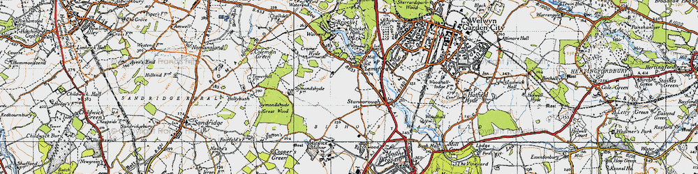 Old map of Lemsford in 1946