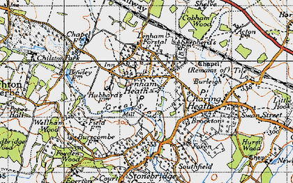 Old map of Lenham Heath in 1940