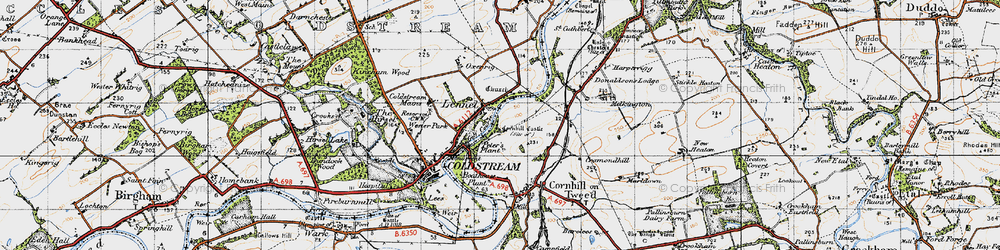 Old map of Lennel in 1947