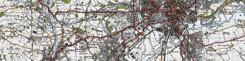 Old map of Lenton Abbey in 1946