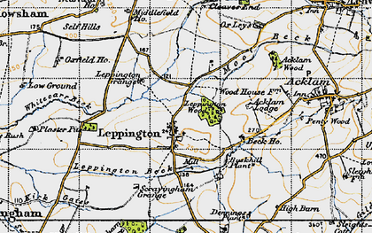Old map of Acklam Wood in 1947