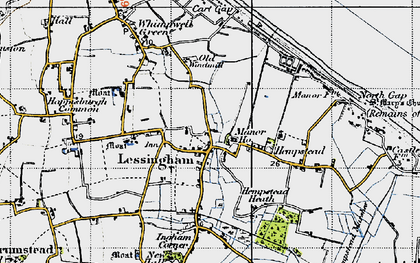 Old map of Lessingham in 1945