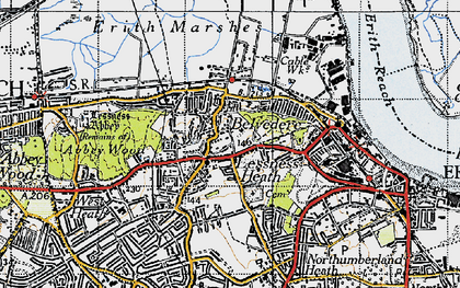 Old map of Lessness Heath in 1946