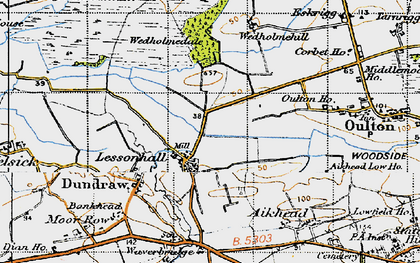 Old map of Lessonhall in 1947