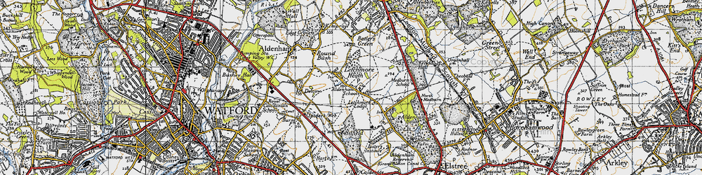 Old map of Aldenham School in 1946