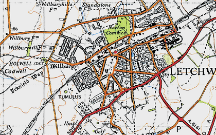Old map of Letchworth Garden City in 1946