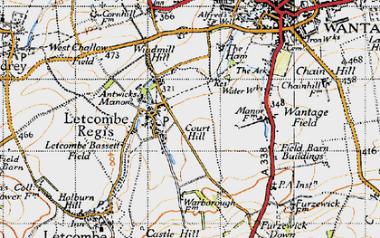 Old map of Letcombe Regis in 1947