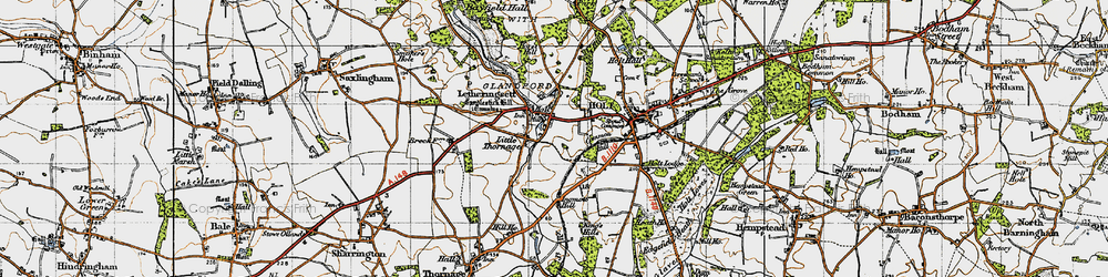 Old map of Bayfield Brecks in 1946