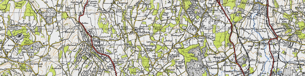 Old map of Lett's Green in 1946