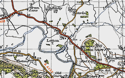 Old map of Letton in 1947