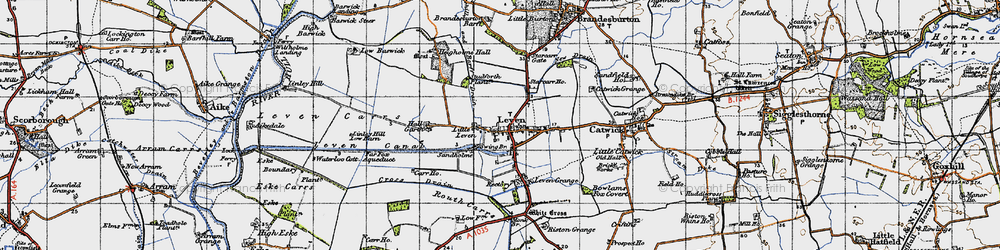 Old map of Leven Carrs in 1947