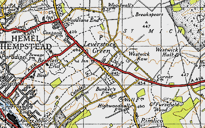 Old map of Leverstock Green in 1946