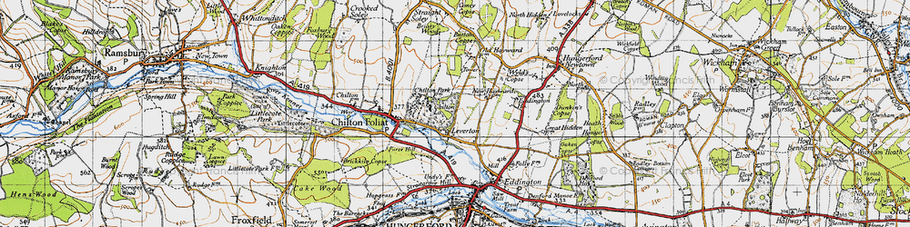 Old map of Chilton in 1945