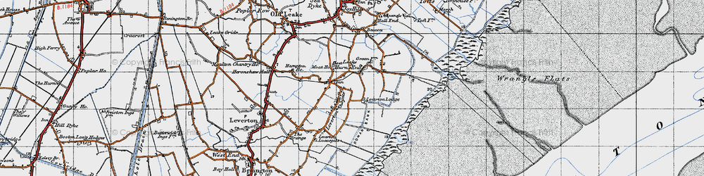 Old map of Leverton Outgate in 1946