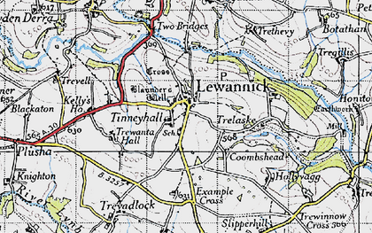 Old map of Lewannick in 1946