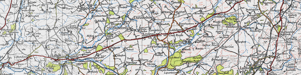 Old map of Lewdown in 1946