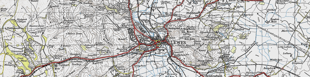 Old map of Lewes in 1940