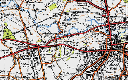 Old map of Lexden in 1945