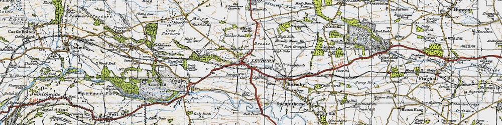 Old map of Leyburn in 1947