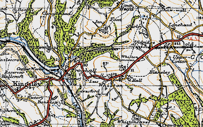 Old map of Whiston Common in 1946