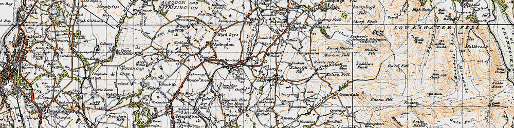 Old map of Leys in 1947