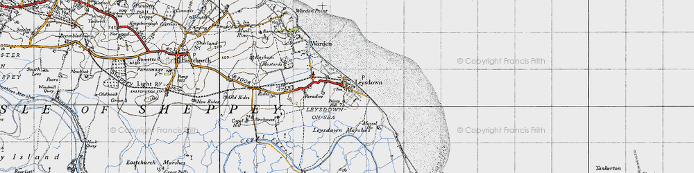 Old map of Leysdown-on-Sea in 1946