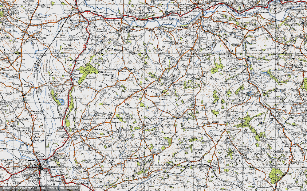 Old Map of Leysters, 1947 in 1947