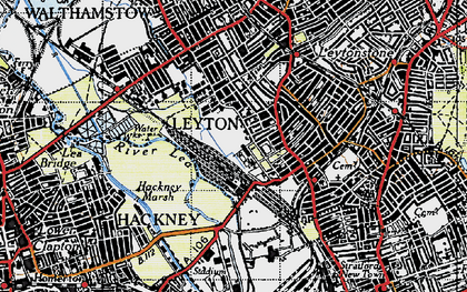 Old map of Leyton in 1946