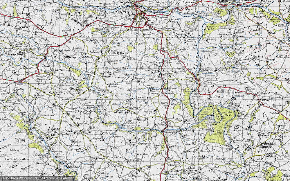 Old Map of Lezant, 1946 in 1946